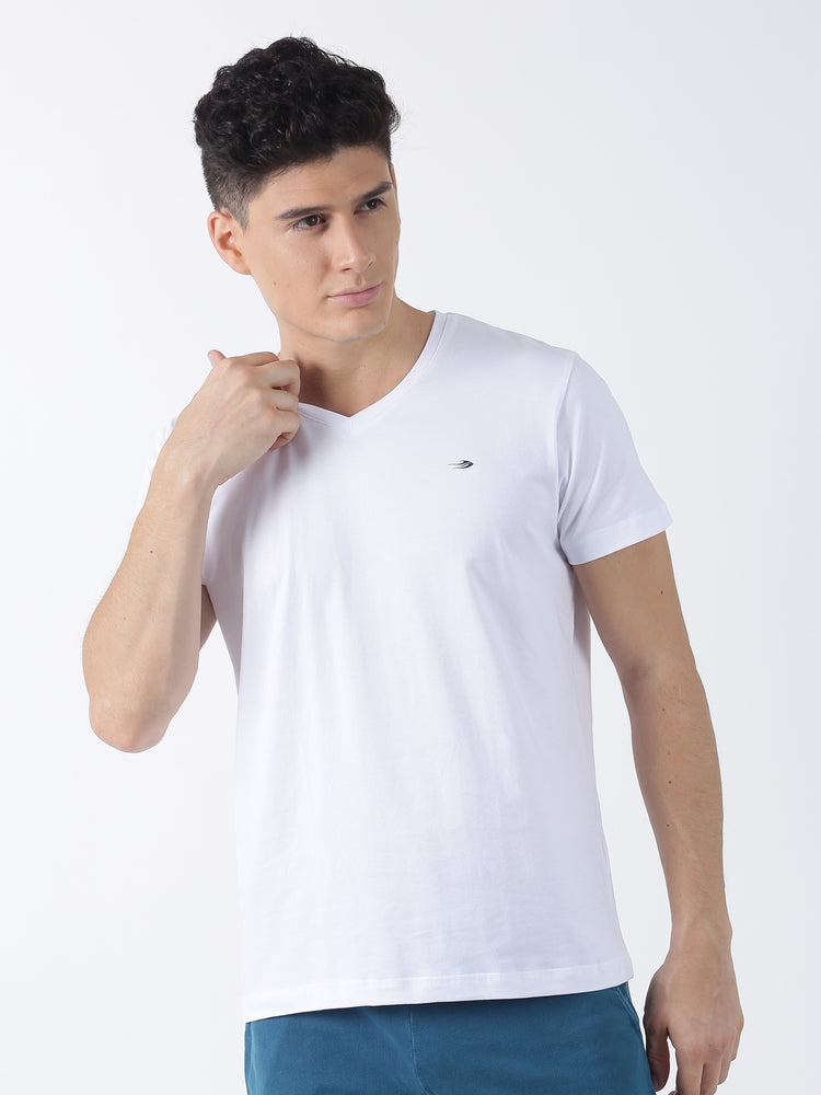 Cotton Stretch V-neck T-Shirt