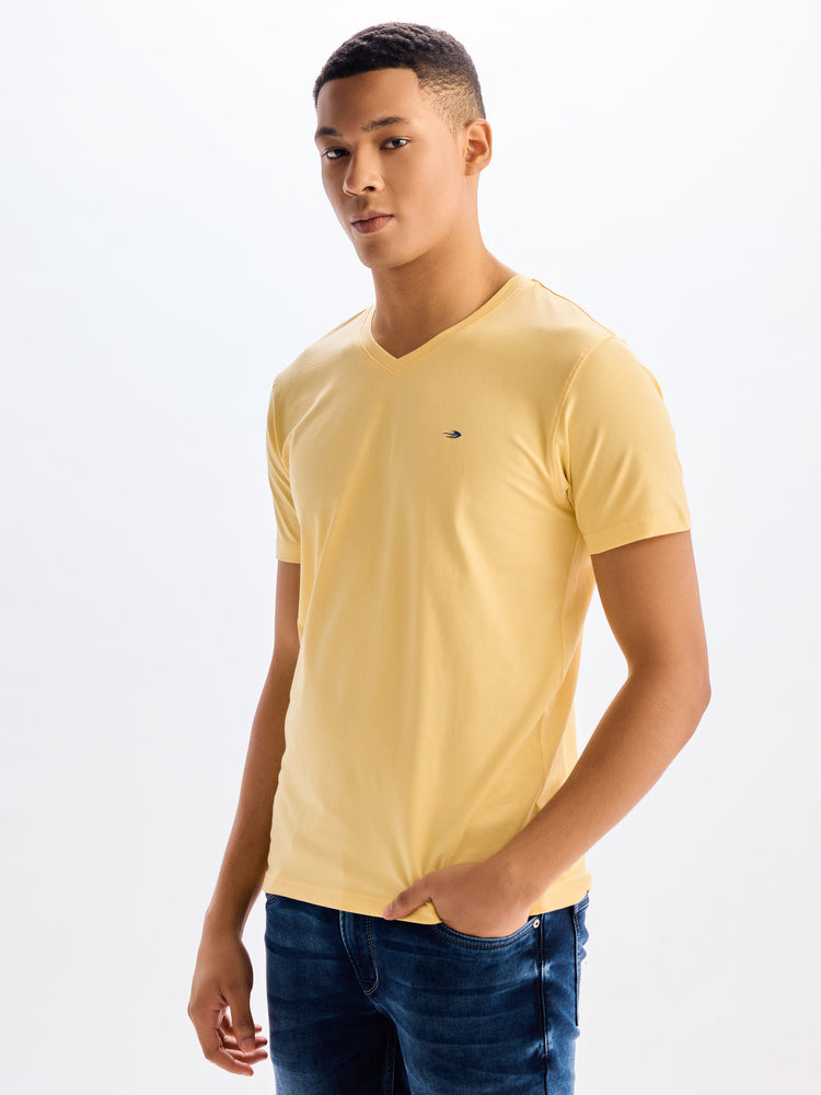 Cotton Stretch V-neck T-Shirt