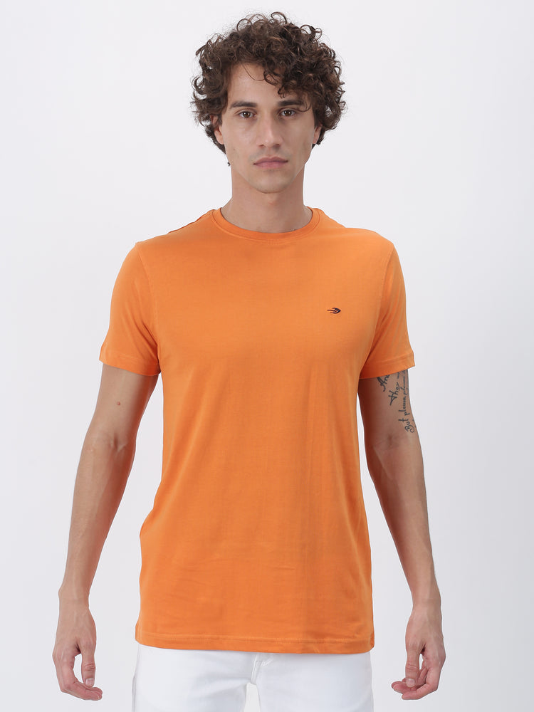 Saffron Cotton Crew Neck T-Shirt
