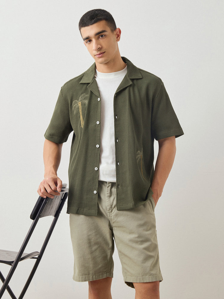 Relaxed Fit Chest Embroidery Shirt