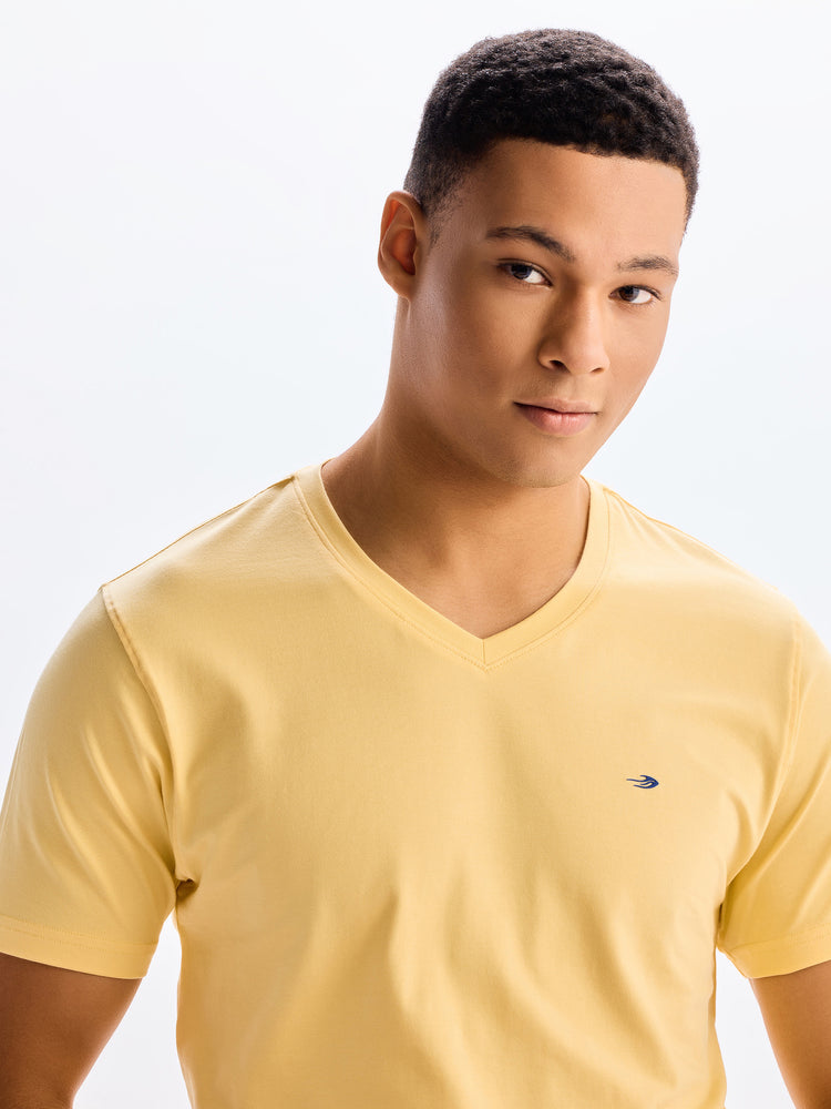 Cotton Stretch V-neck T-Shirt