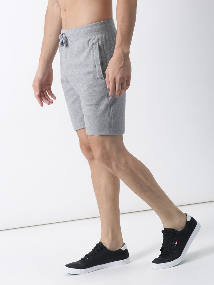 Grey Knits Plain Shorts