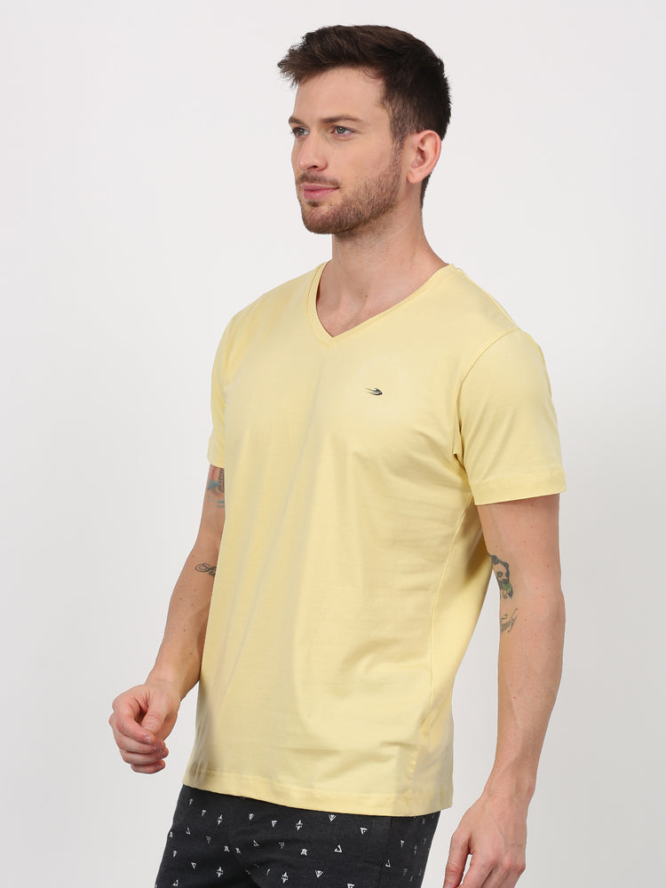 Cotton Stretch V-neck T-Shirt
