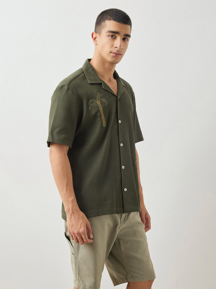 Relaxed Fit Chest Embroidery Shirt