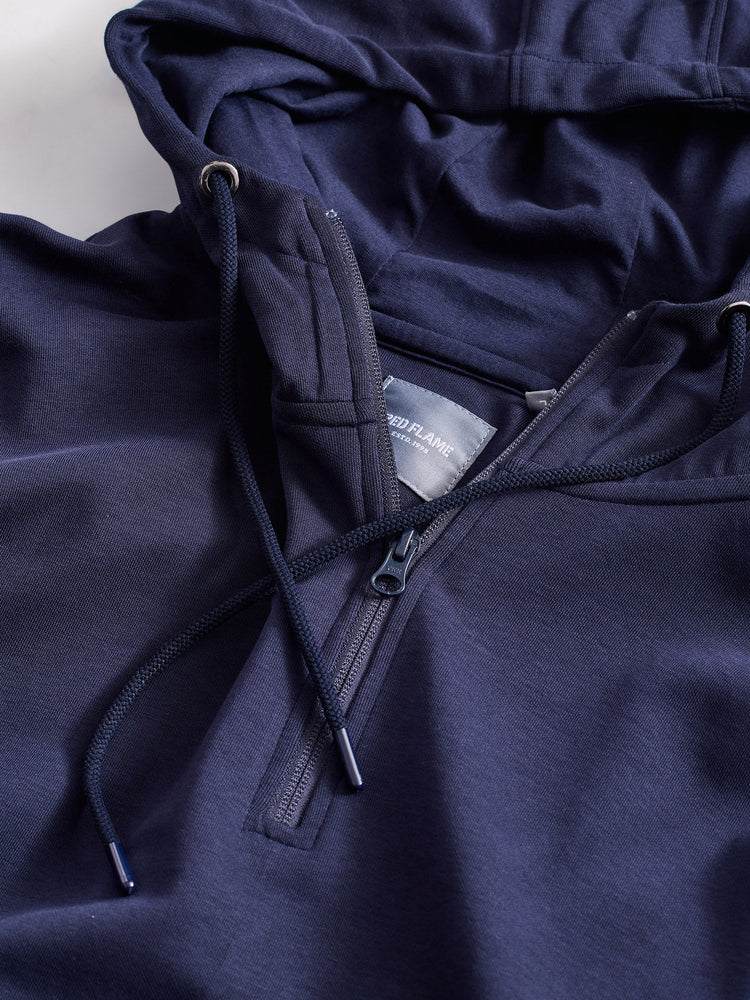 Navy Solid Hooded Sweatshirt