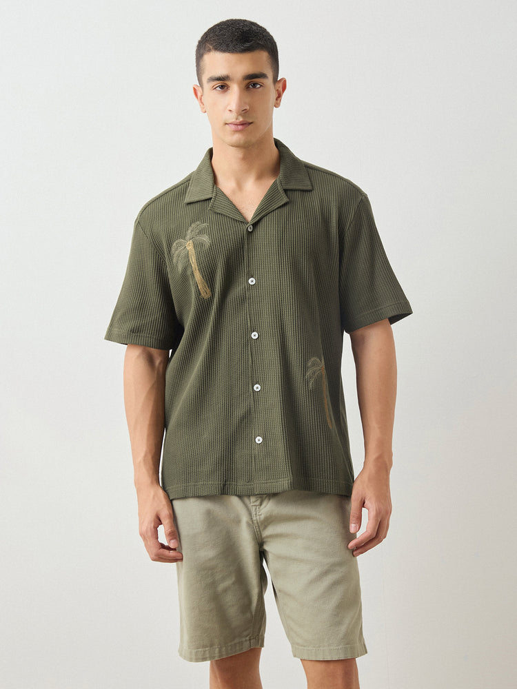 Relaxed Fit Chest Embroidery Shirt