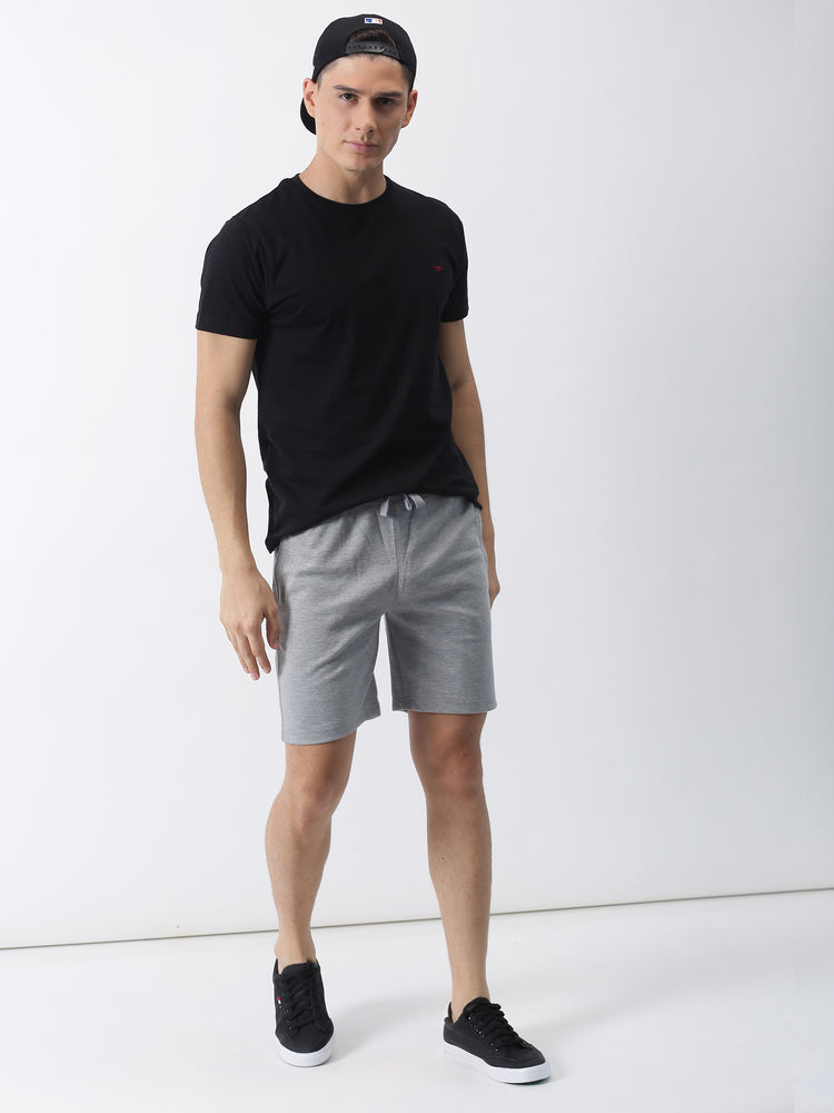 Grey Knits Plain Shorts