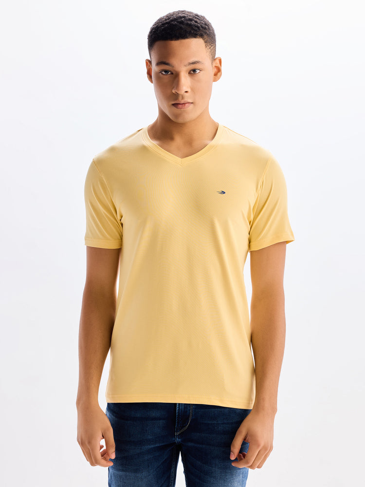 Cotton Stretch V-neck T-Shirt