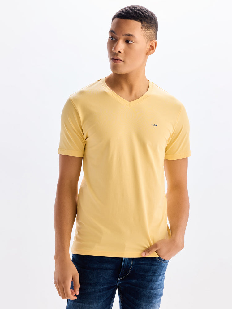Cotton Stretch V-neck T-Shirt