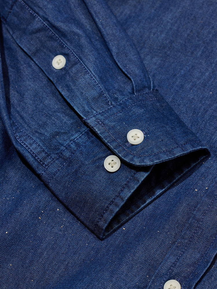 Navy Silky Denim Shirt