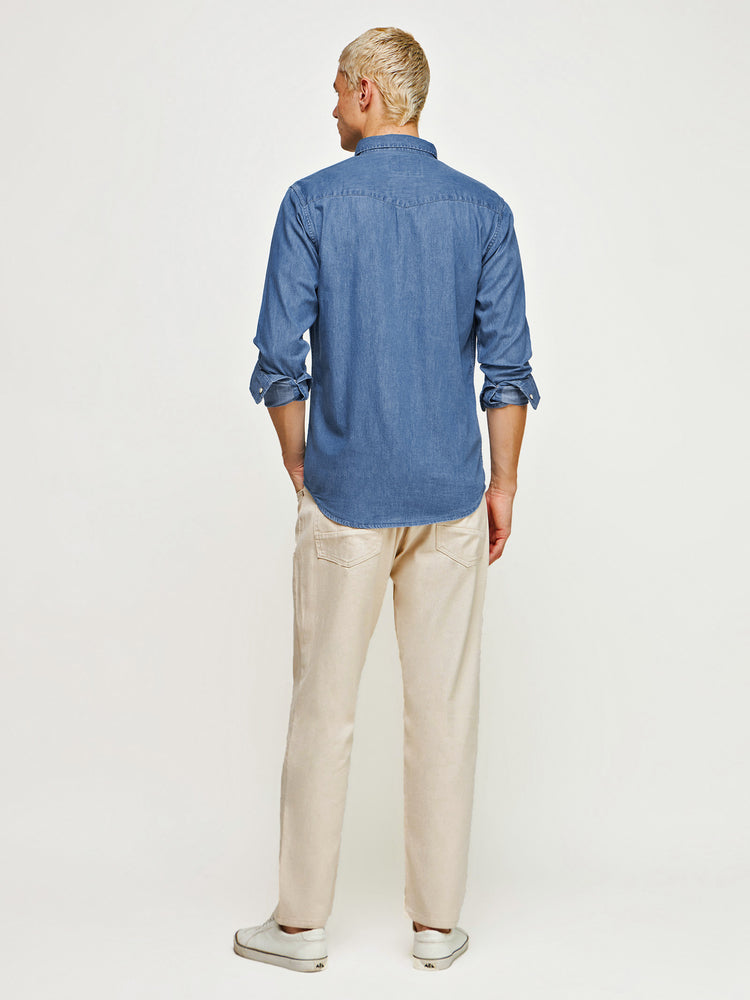 Double Pocket Silky Denim Shirt