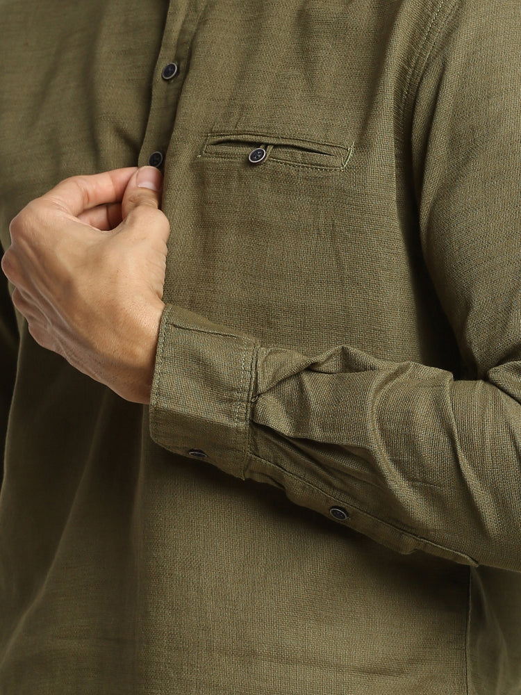 Olive Plain Kurta