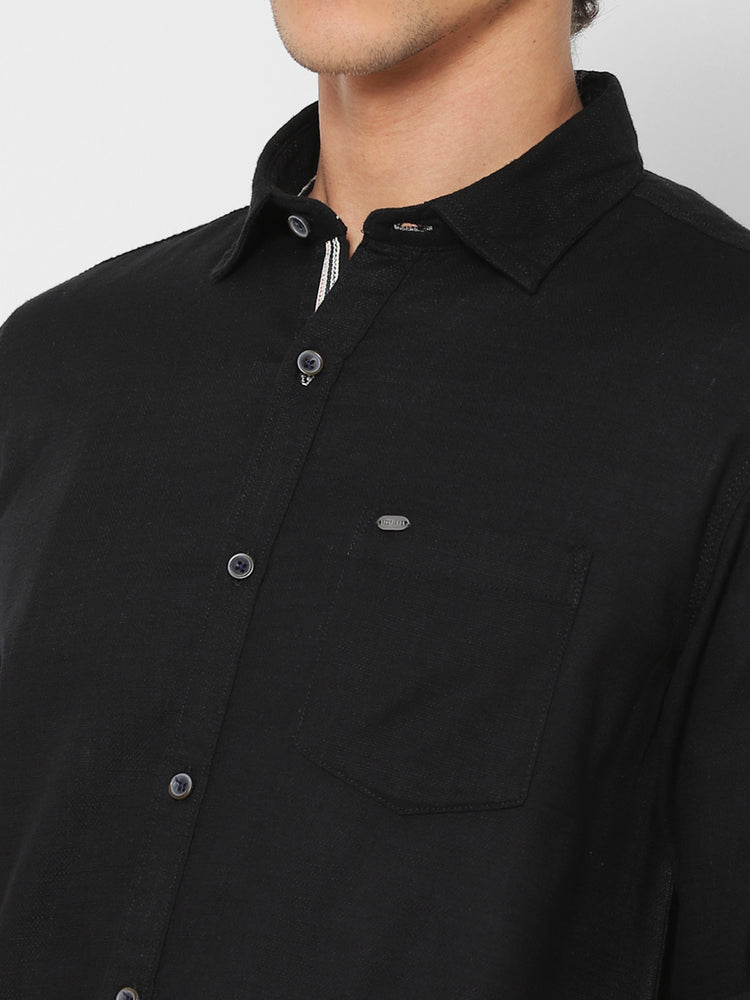 Black Plain Casual Shirt