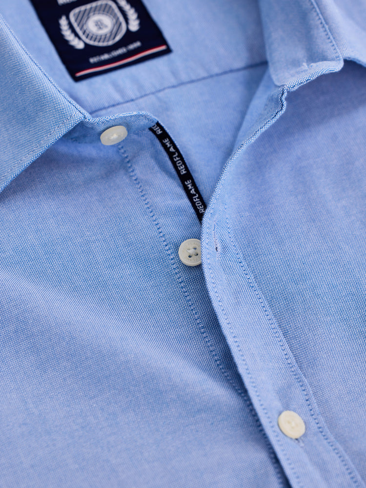 Blue Plain Pure Cotton Shirt