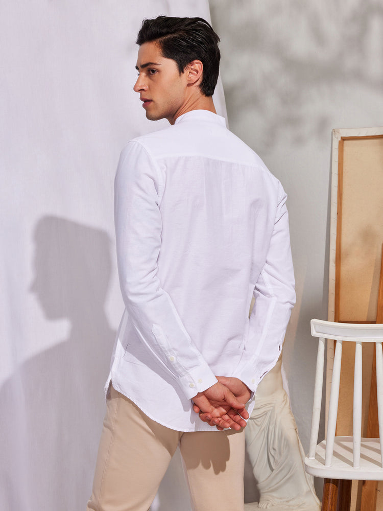 White Double Pocket Kurta