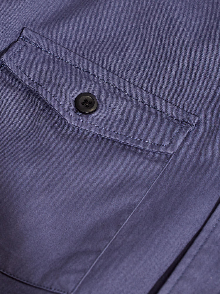 Blue Plain Stretch Shirt