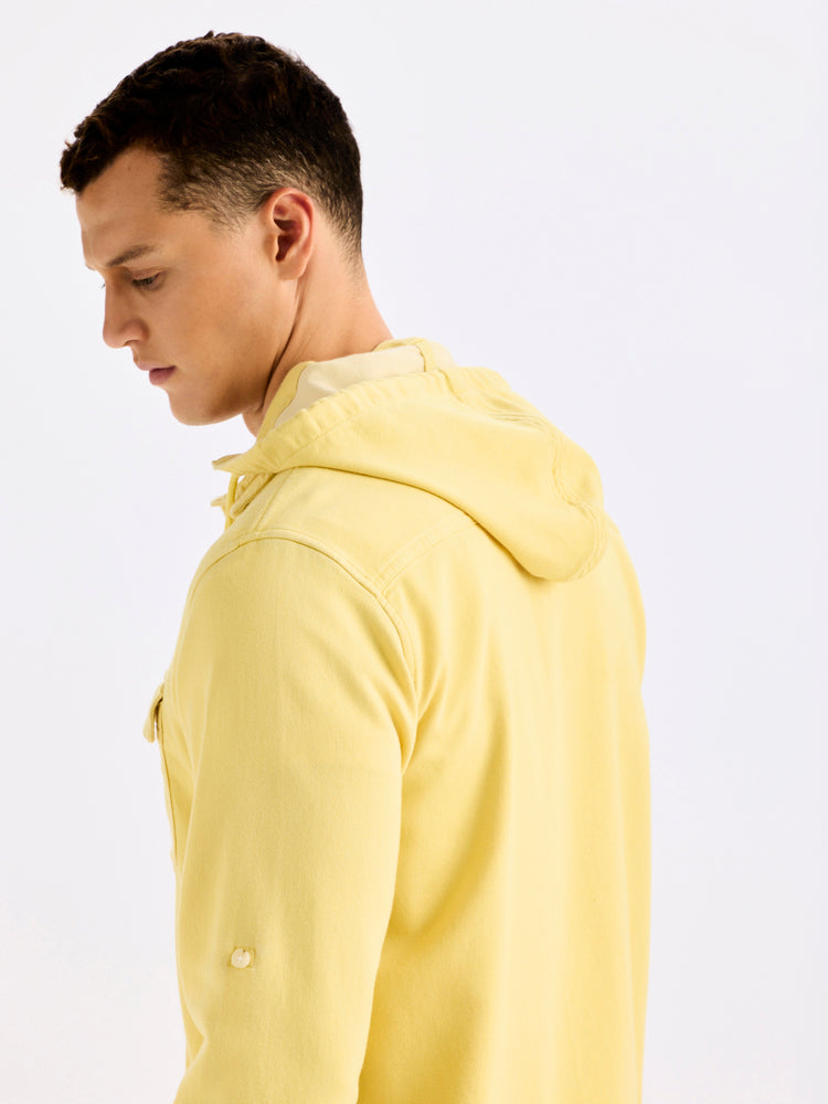 Yellow Hooded Denim Shirt
