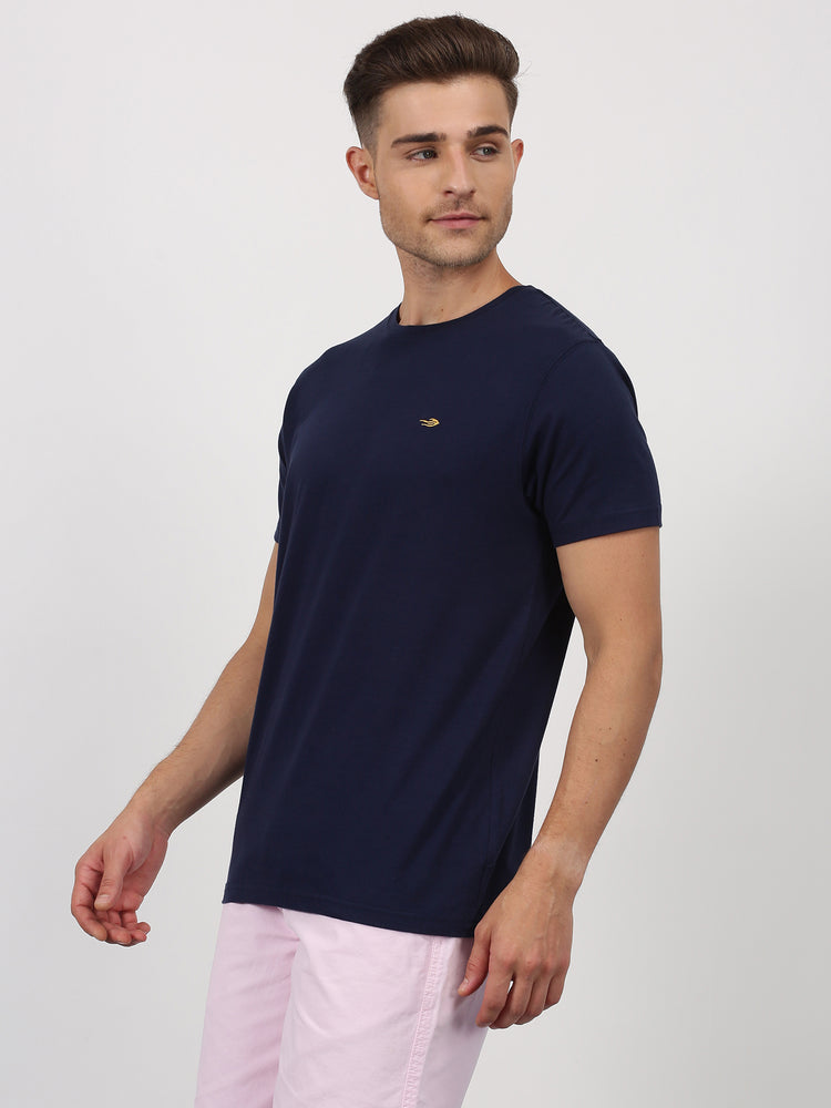 Navy Cotton Crew Neck T-Shirt
