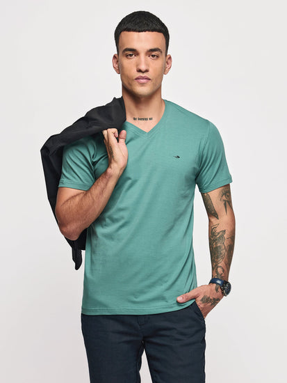 Cotton Stretch V-neck T-Shirt