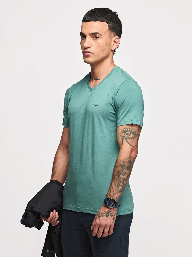 Cotton Stretch V-neck T-Shirt