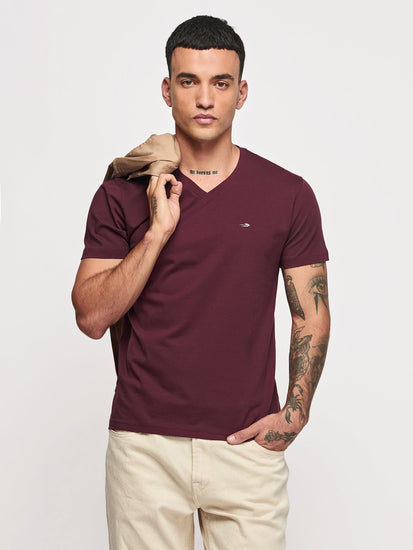 Cotton Stretch V-neck T-Shirt