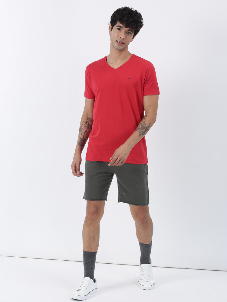 Cotton Stretch V-neck T-Shirt