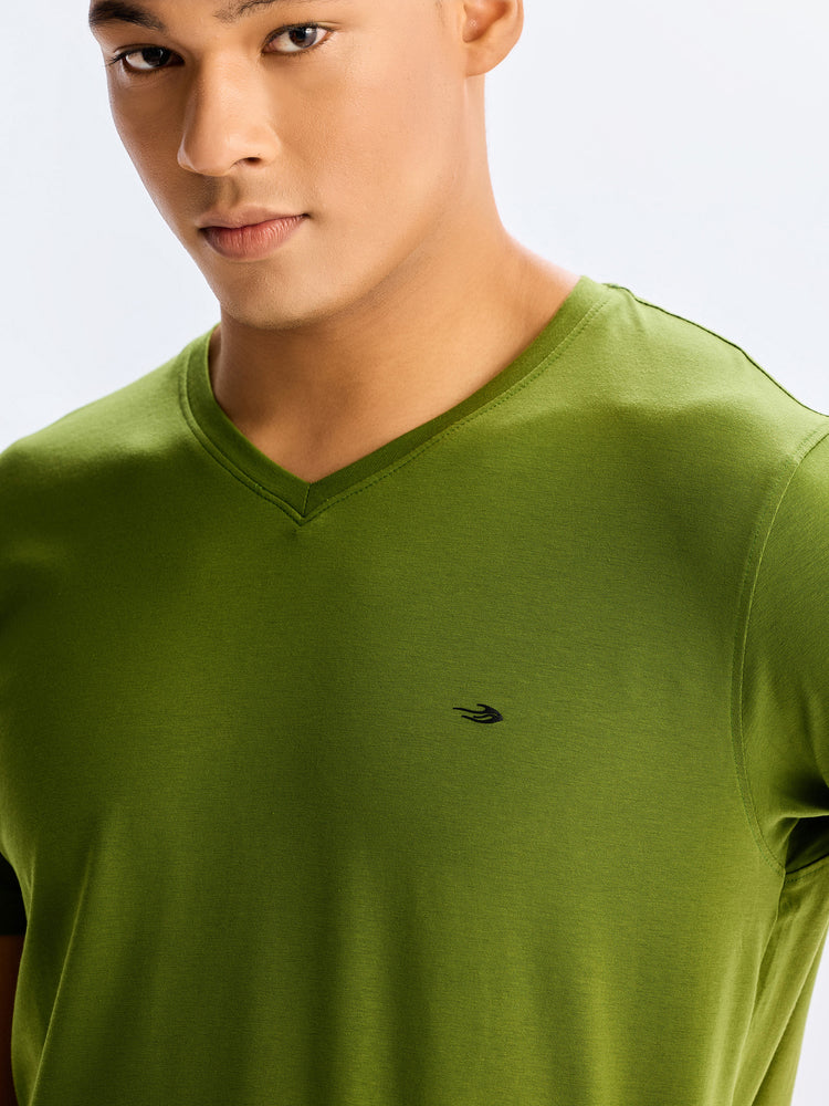 Cotton Stretch V-neck T-Shirt