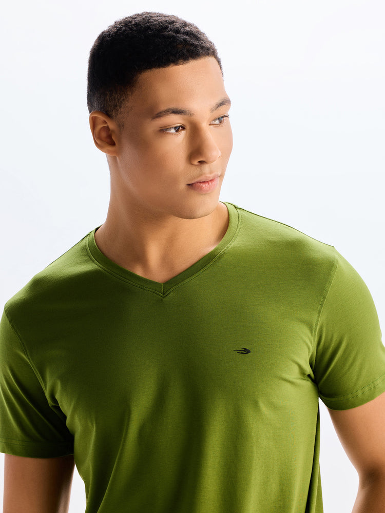 Cotton Stretch V-neck T-Shirt