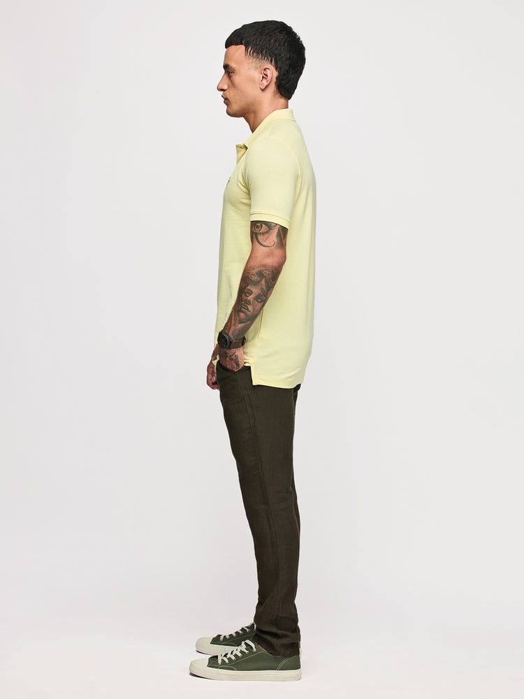 Yellow Cotton Stretch Polo T-Shirts