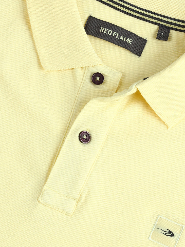 Yellow Cotton Stretch Polo T-Shirts