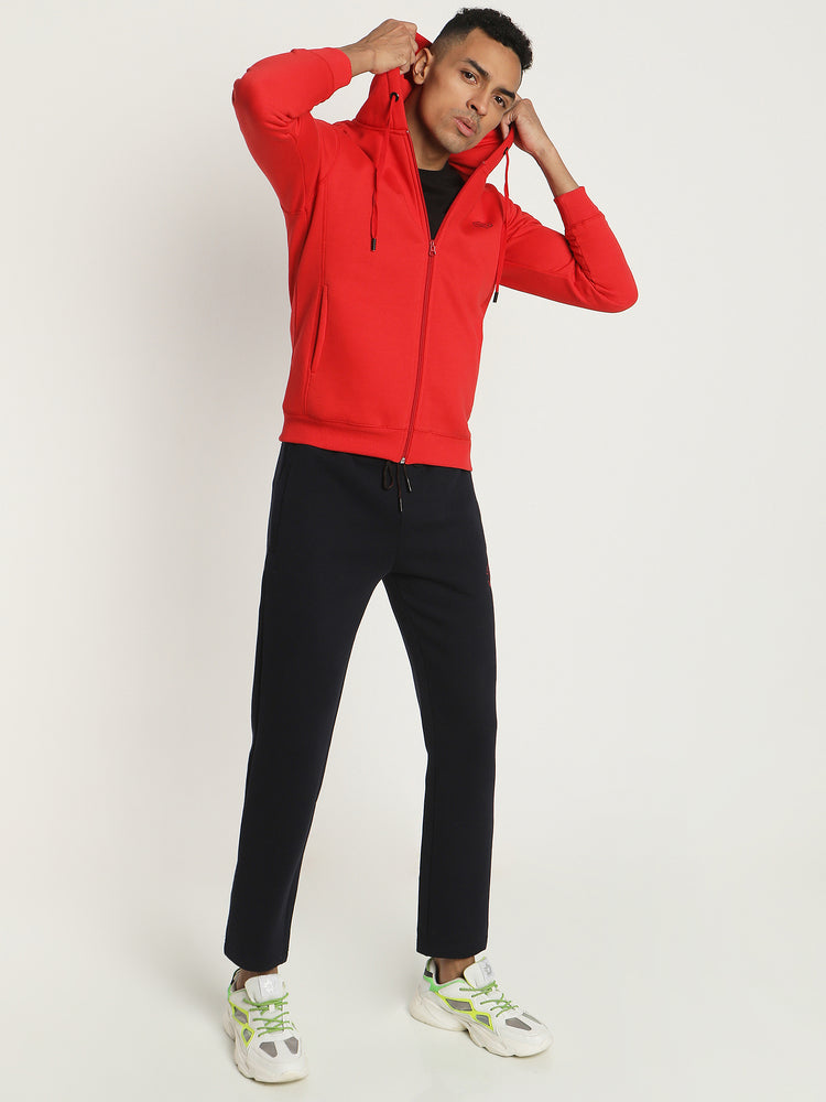 Red Plain Casual Sweatshirt