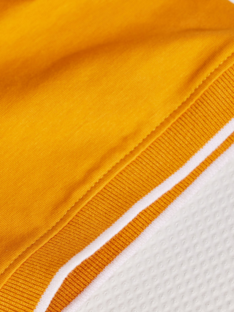 Yellow Cotton Stretch Polo Collar T-Shirt