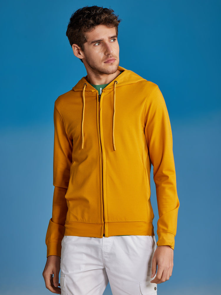 Yellow Plain Stretch Sweatshirt