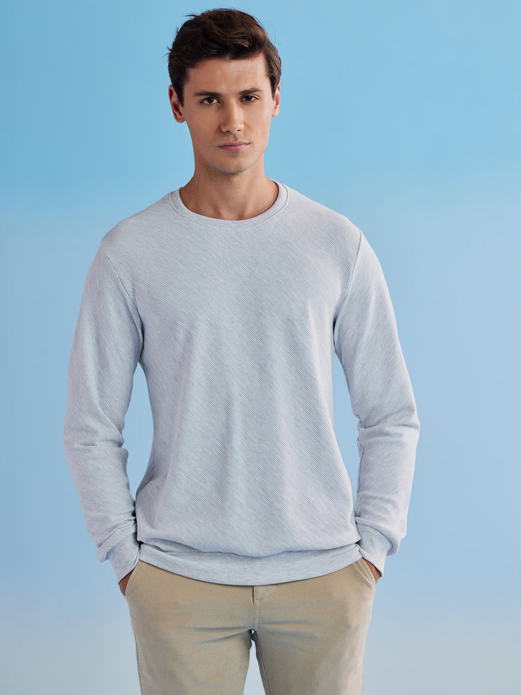 White Jacquard Sweatshirt