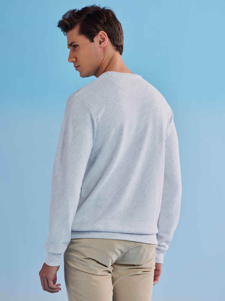 White Jacquard Sweatshirt