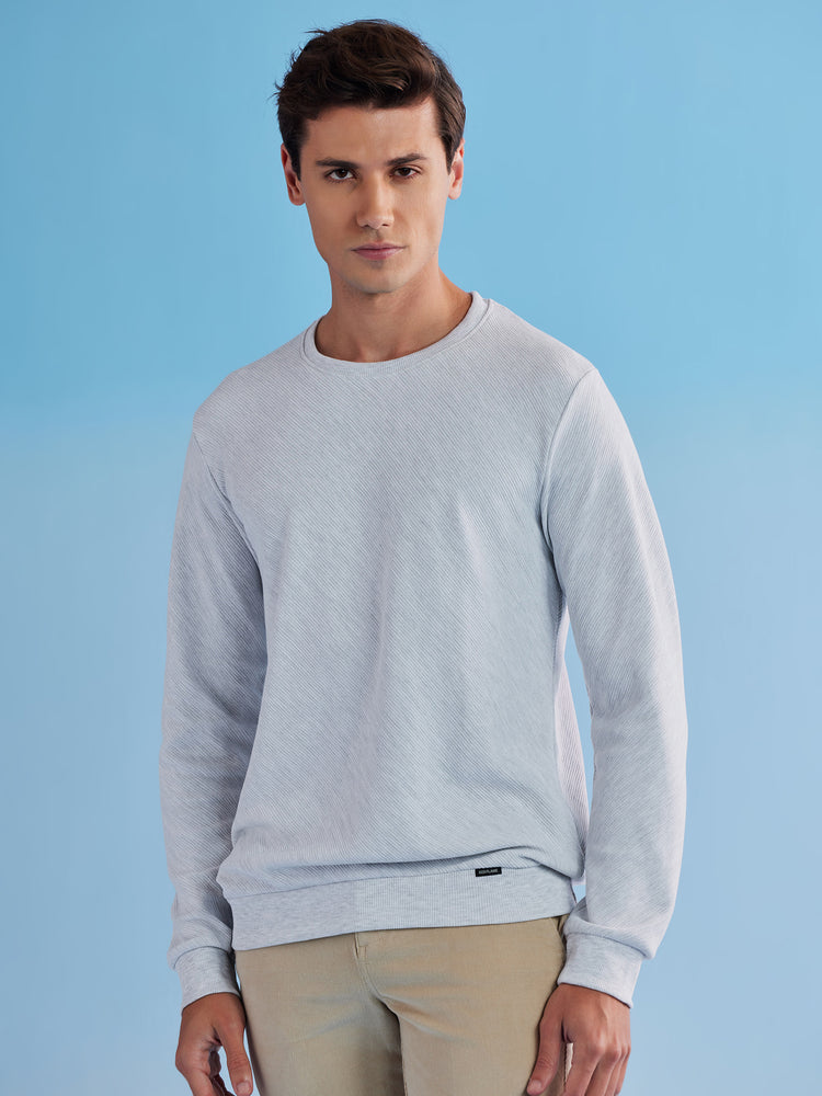 White Jacquard Sweatshirt