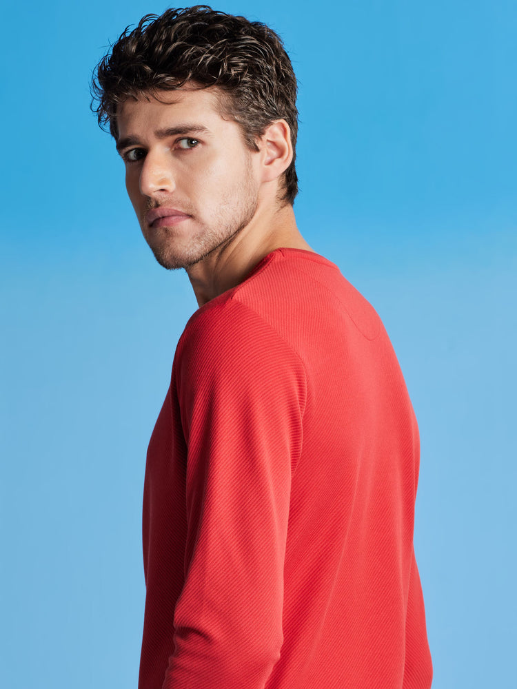 Red Jacquard Sweatshirt