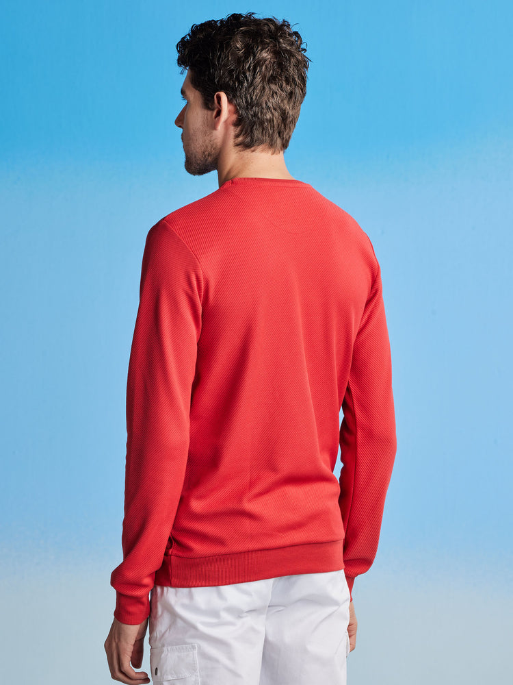 Red Jacquard Sweatshirt