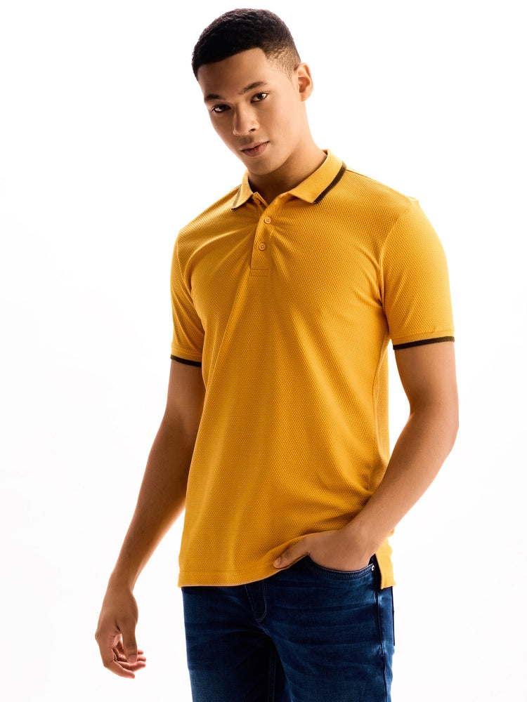 Yellow Cotton Polo T-Shirt