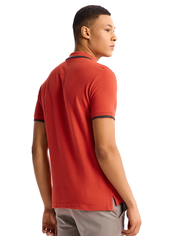 Orange Cotton Polo T-Shirt