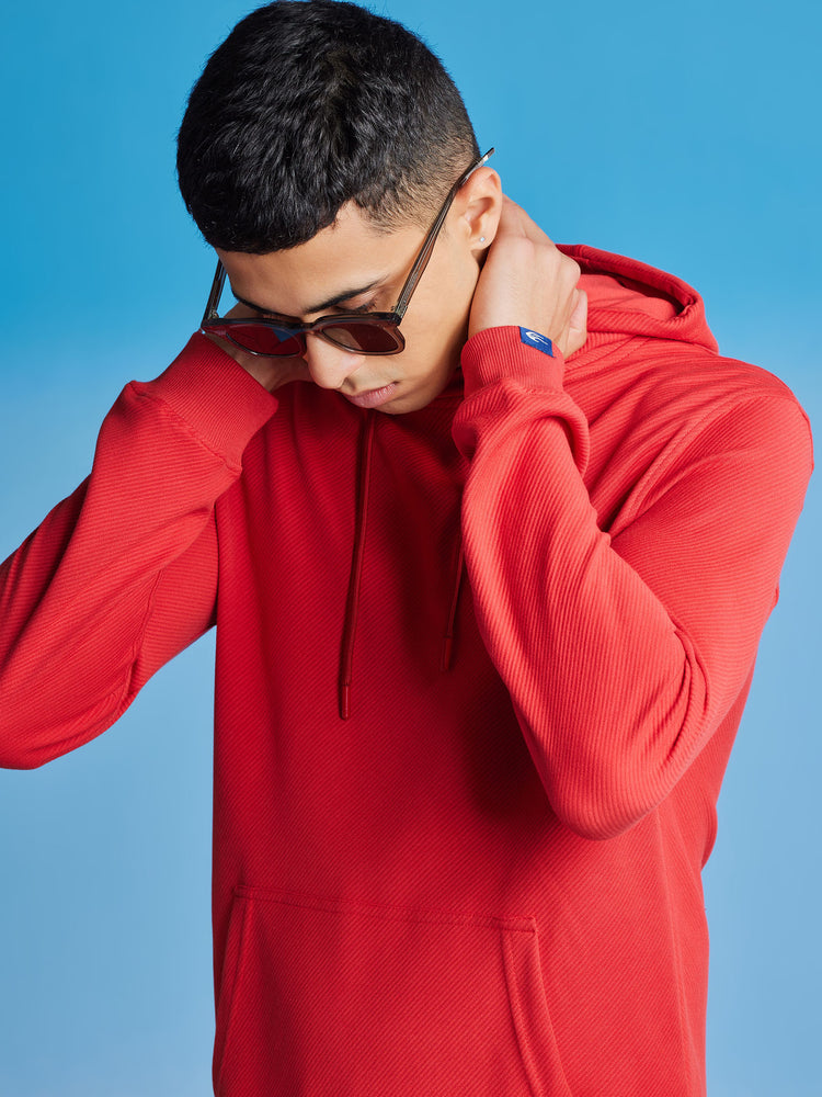 Red Jacquard Sweatshirt