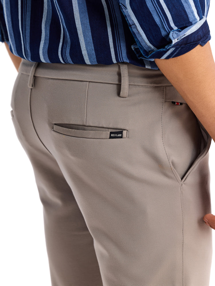 Light Teal Grey Ultra Slim Fit Stretch Trouser