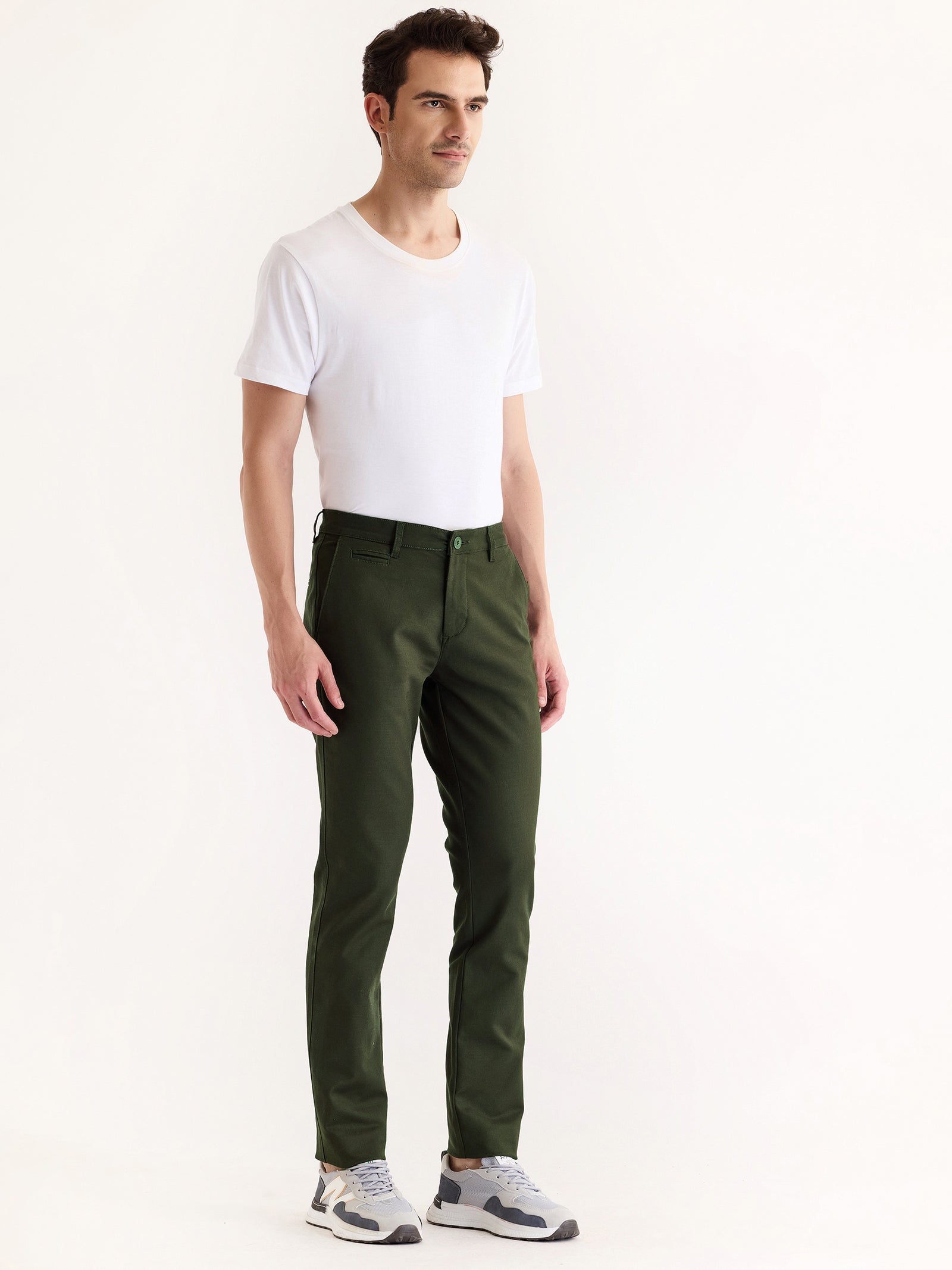 Olive Stretch Slim Fit Trouser