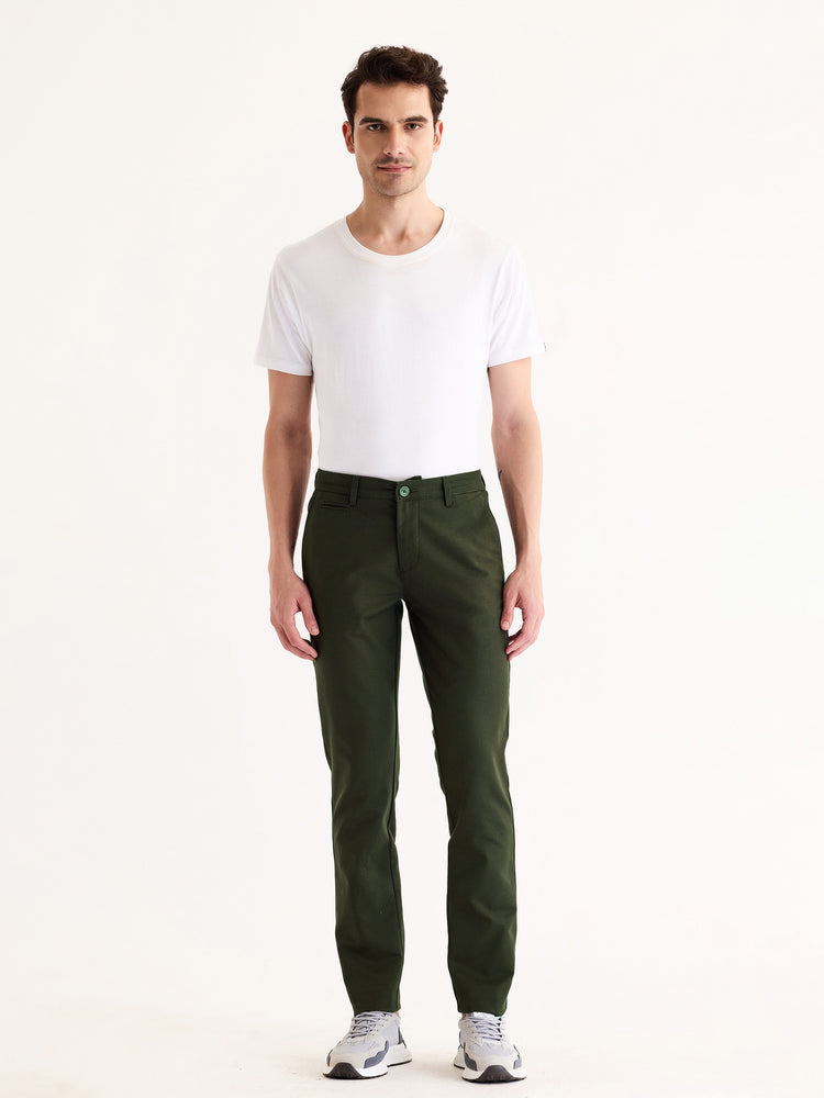 Olive Stretch Slim Fit Trouser
