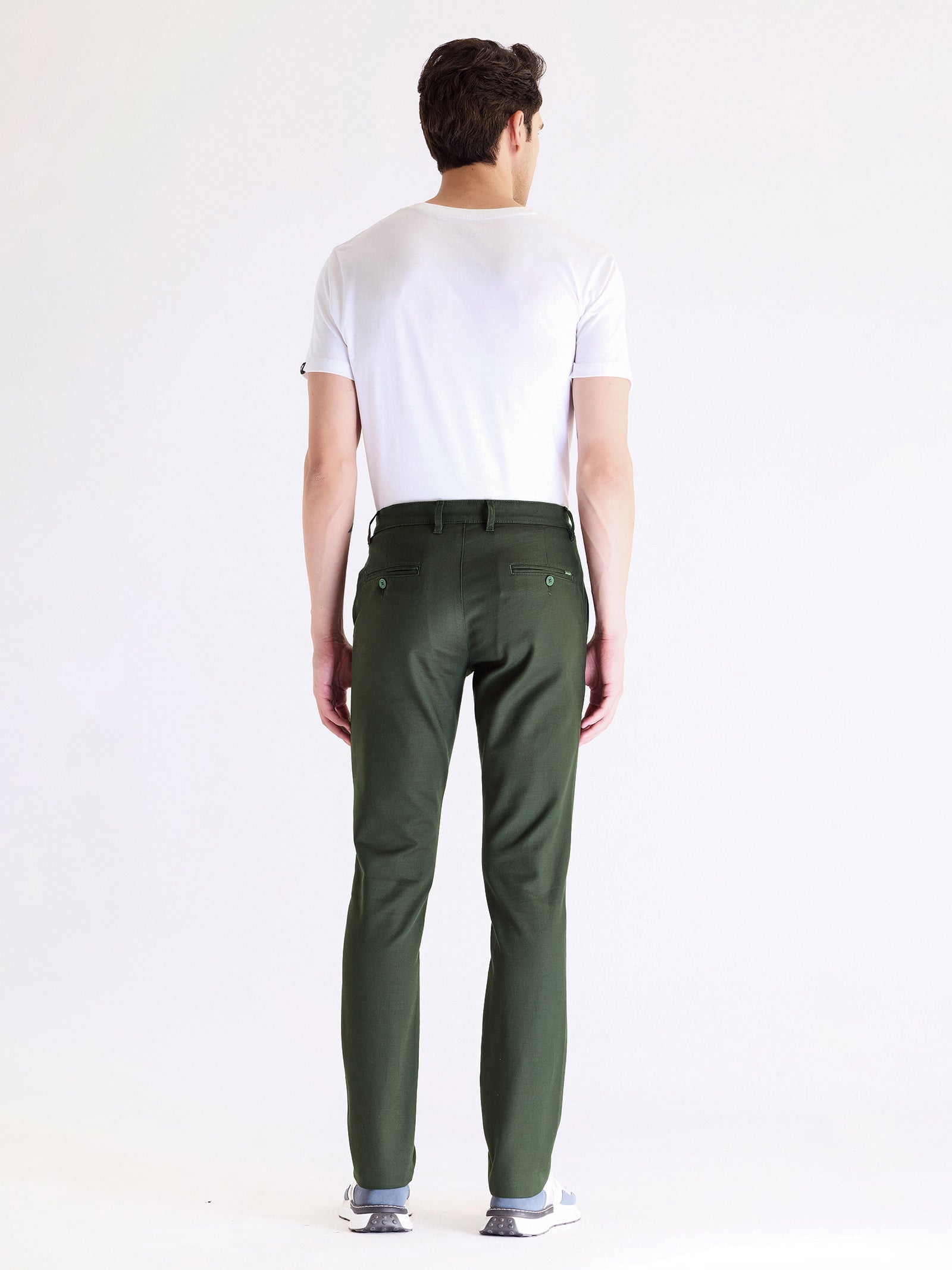 Olive Stretch Slim Fit Trouser