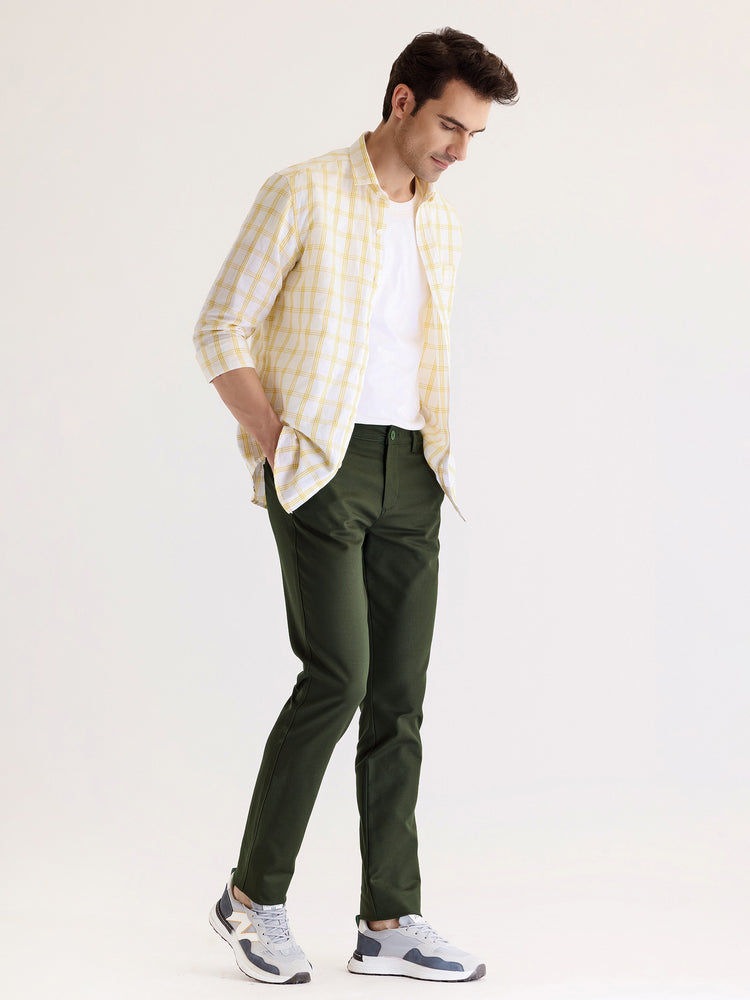 Olive Stretch Slim Fit Trouser