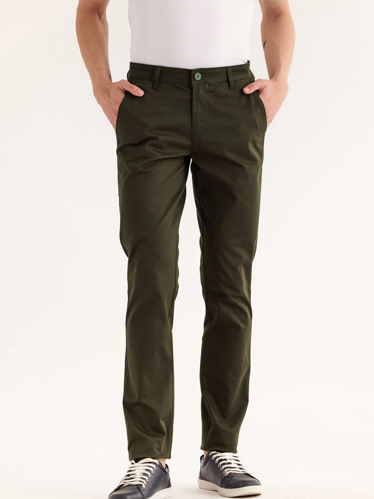 Olive Stretch Slim Fit Trouser