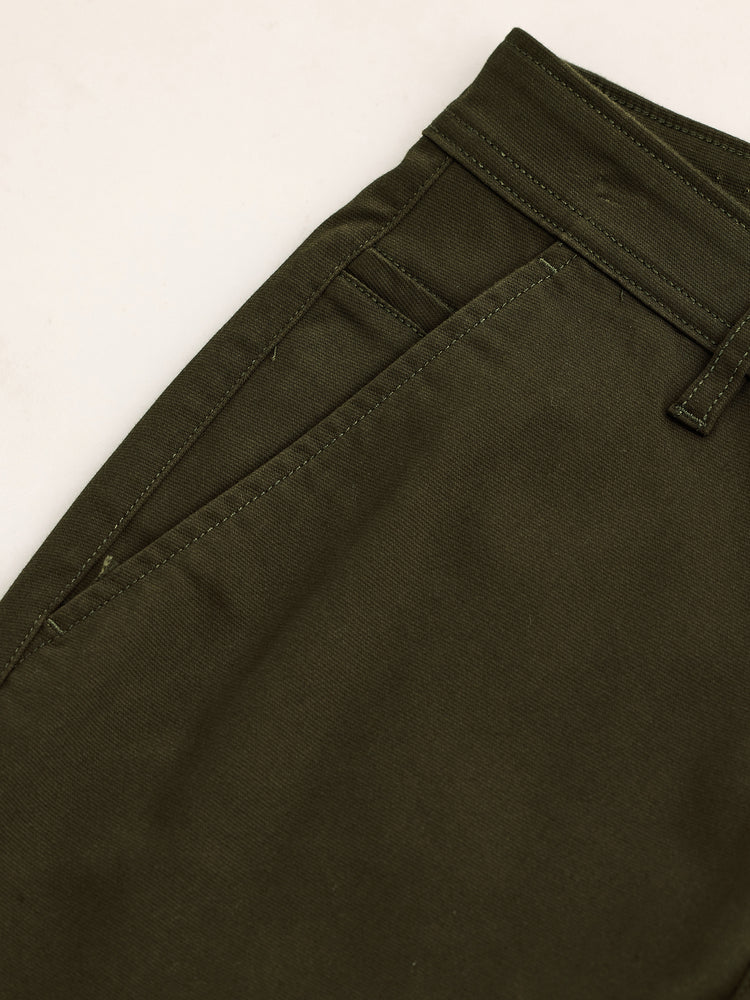 Olive Stretch Slim Fit Trouser