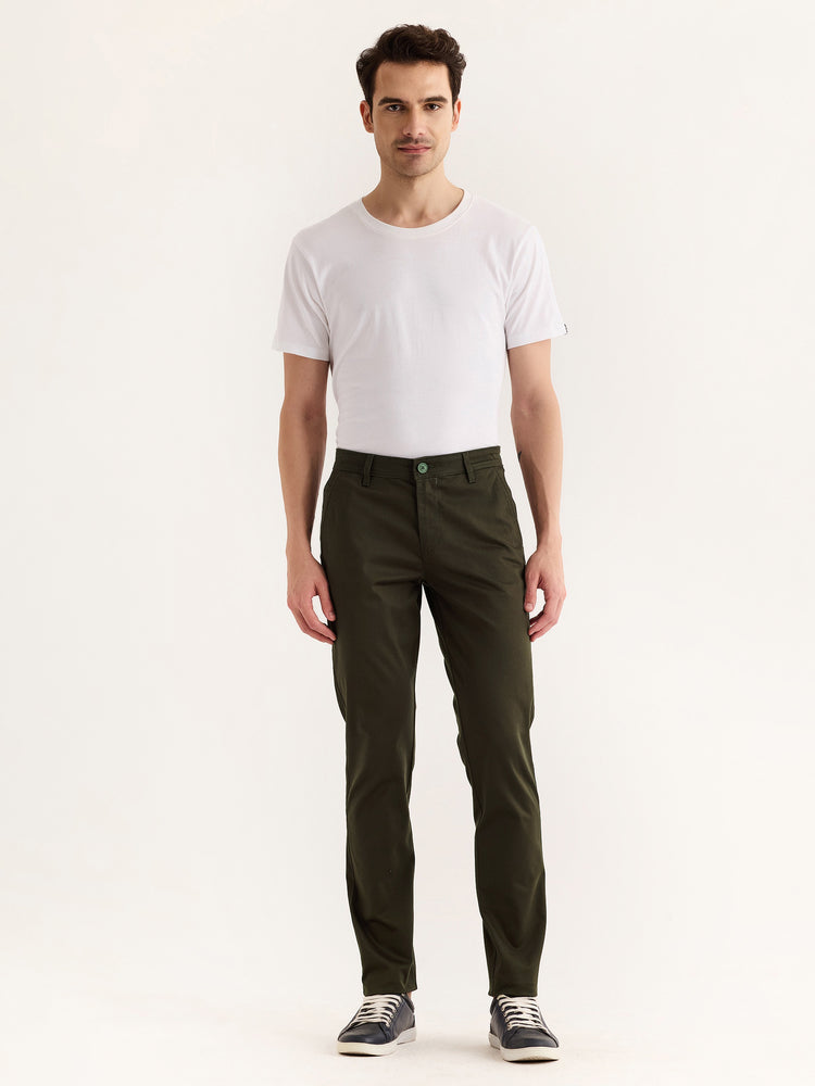 Olive Stretch Slim Fit Trouser