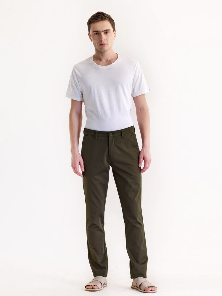 Brown Stretch Slim Fit Trouser